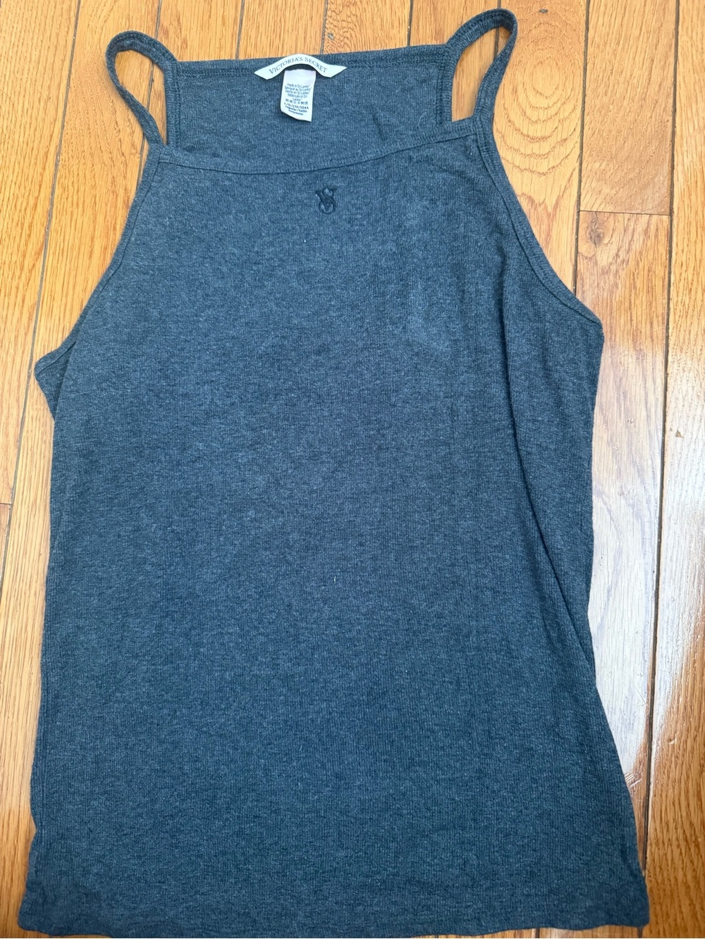 Victoria's Secret Charcoal Gray Ribbed High-Neck Tank